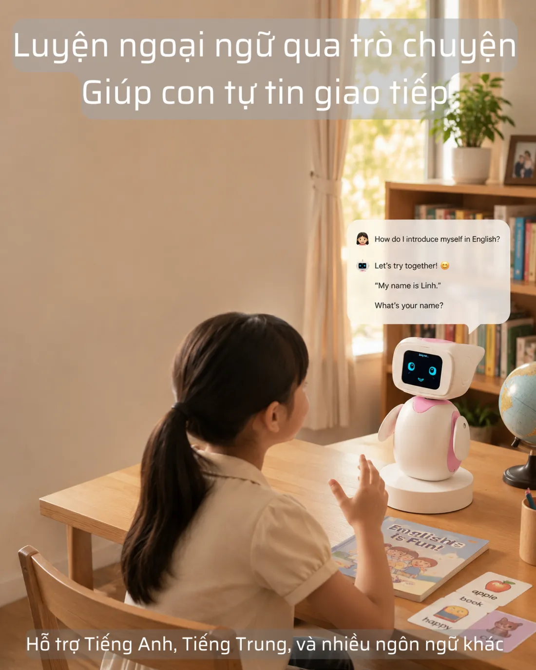 Bé luyện ngoại ngữ qua trò chuyện cùng LUCI